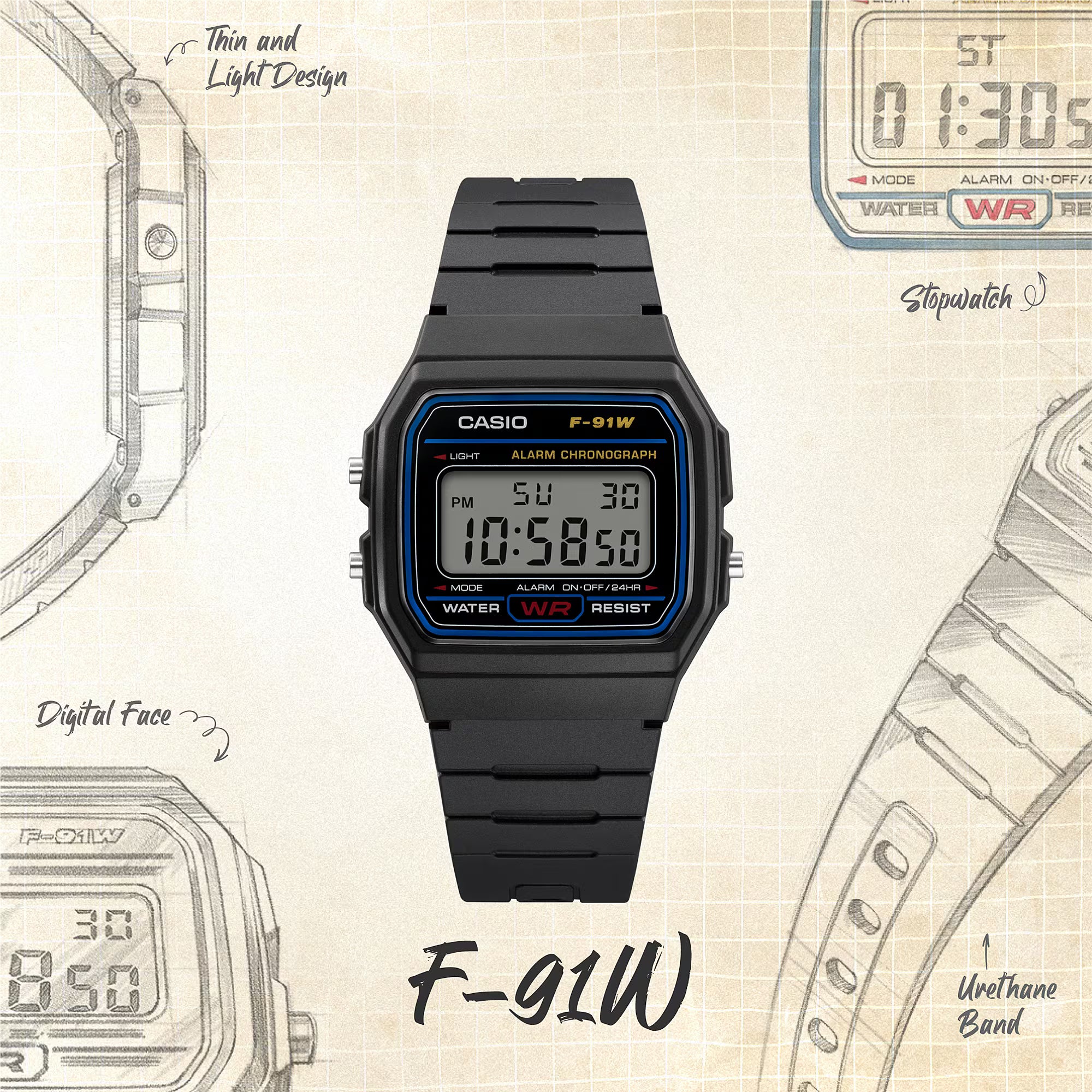 Casio Silikon Kordon Unisex Kol Saati CS3024-ASW